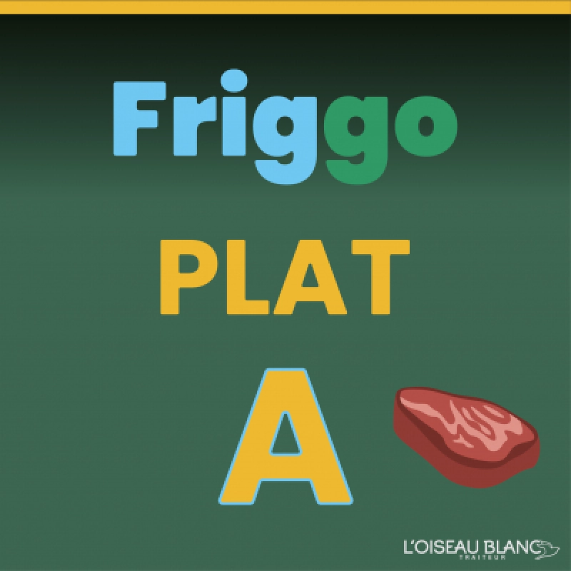 Plat préparé FRIGGO A à base de viande.